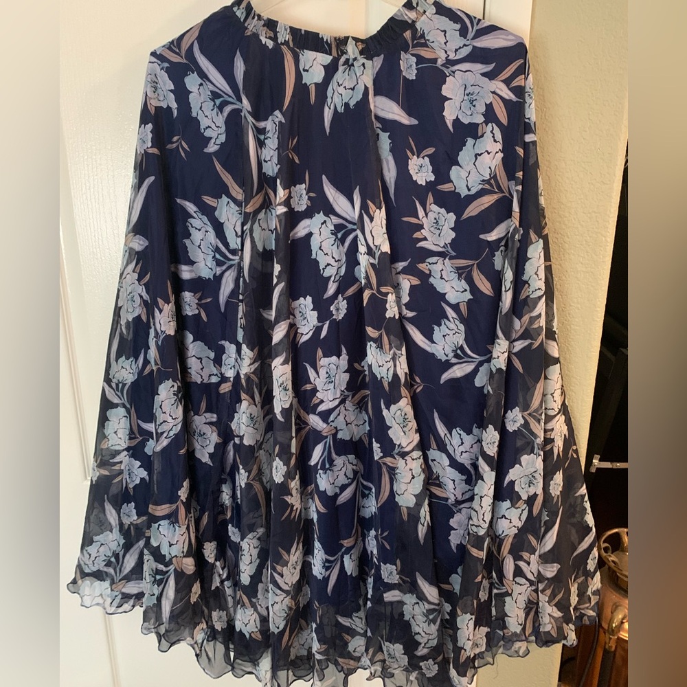 Chicwish Blue Maxi A-Line Skirt floral